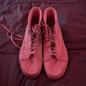 Baby pink high top vans woman size 9